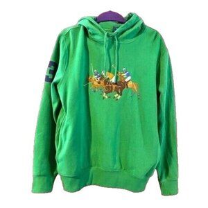 Polo Ralph Lauren Embroidered Triple Pony Hoodie Sweatshirt XXL Lifeguard Green